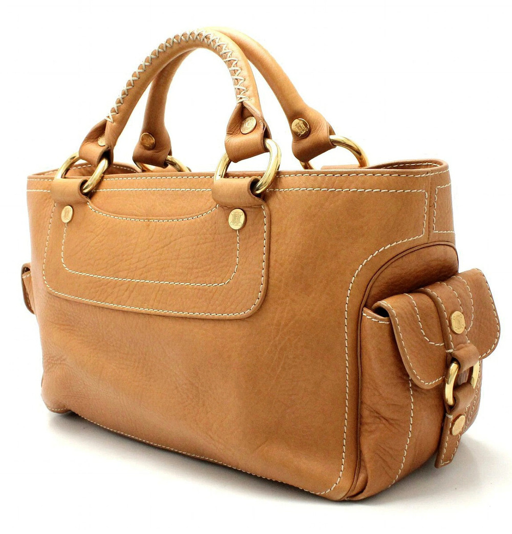 Celine Leather Boogie Handbag Brown Camel Bag Brown Tan